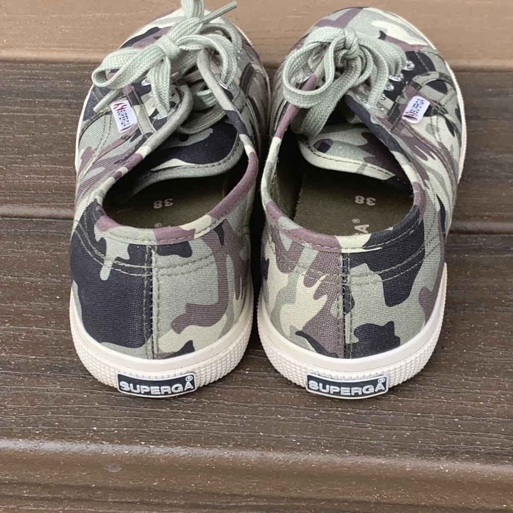 Women’s Size 6 Superga Italian Fashion Sneakers Green Multi‎ Color Camouflage - Picture 5 of 9